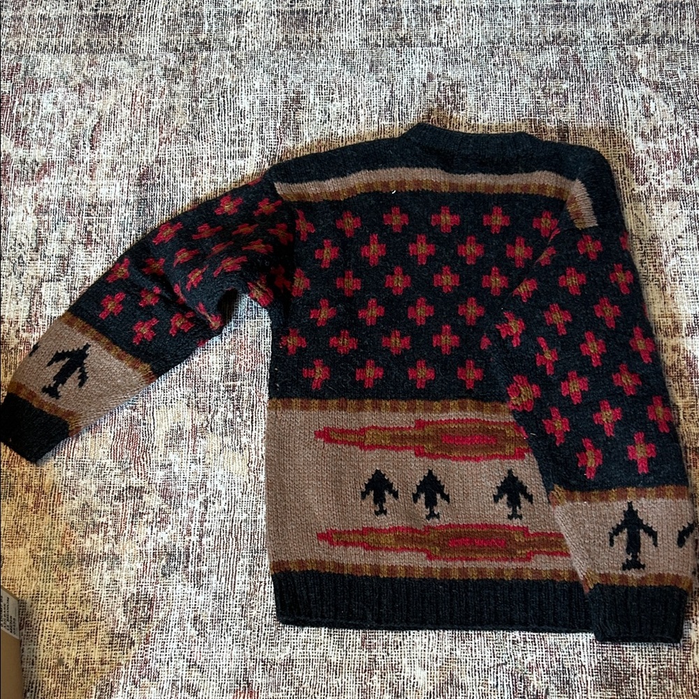 Woolrich Men's Charcoal and Red Patterned Crewneck Sweater - Picture 4 of 4